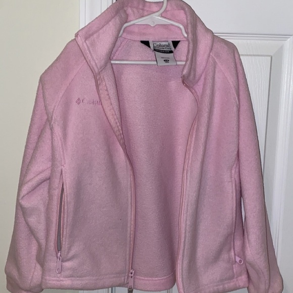 Girls pink Columbia zip up jacket size small 7/8. - Picture 2 of 5
